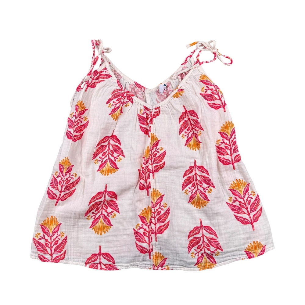 Old‎ Navy Womens Pink Orange Floral Gauze Tie Strap Cami Top Medium Boho 938